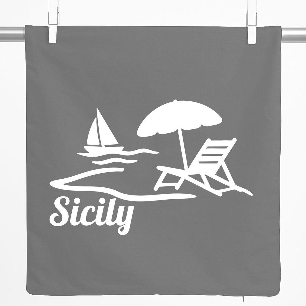 Huuraa Kissenbezug Sicily Italien 40x40cm Steel Grey Baumwolle Dekokissenbezug Geschenkidee