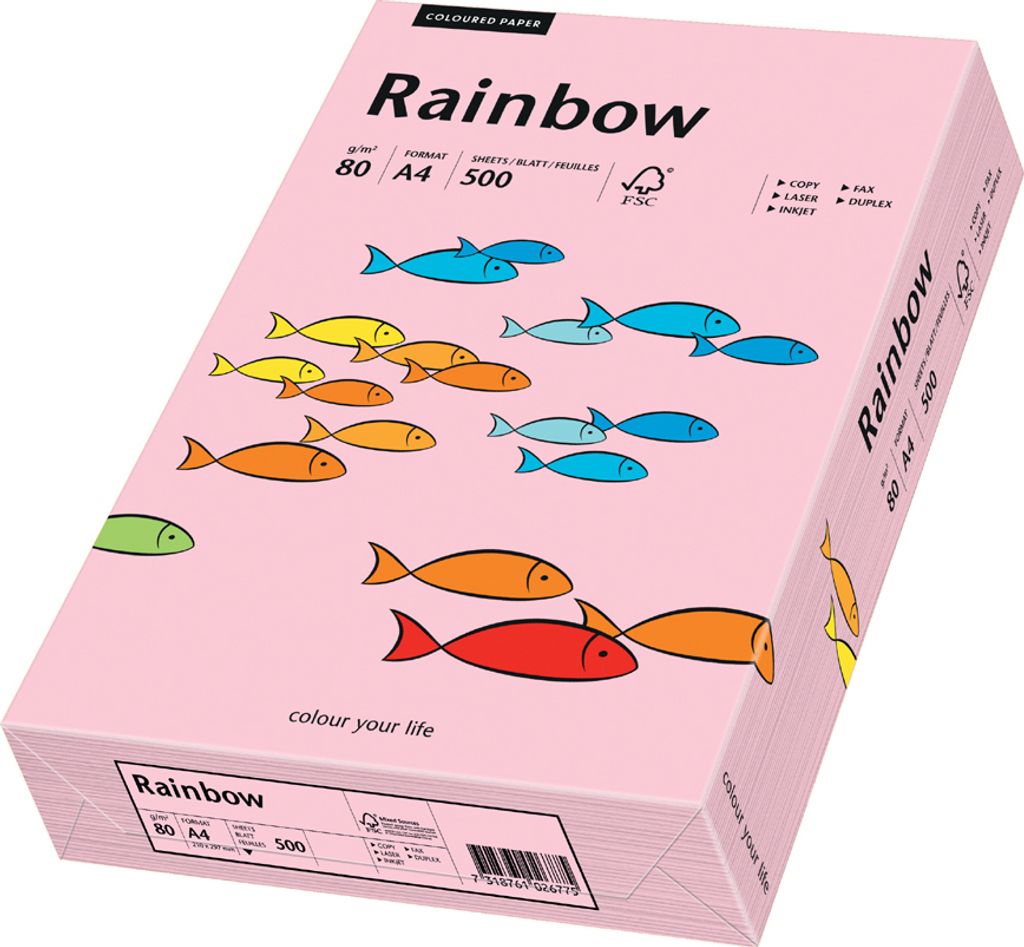 PAPYRUS Multifunktionspapier Rainbow A4 80 g/qm hellrosa