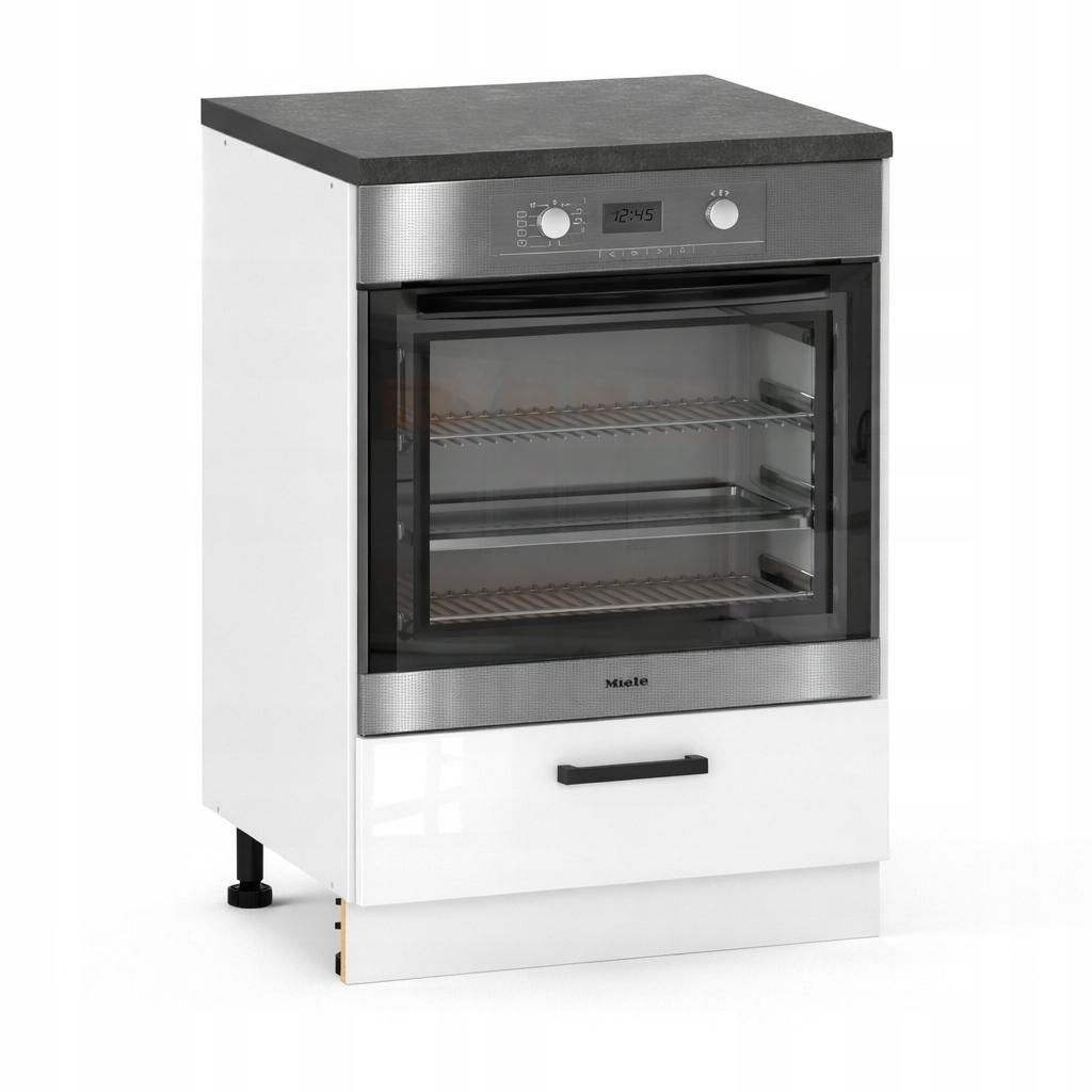 ULWEHOME 60 cm freestanding base cabinet for under an oven, with 1 door, Glossy White | EKO Kitchen Furniture System