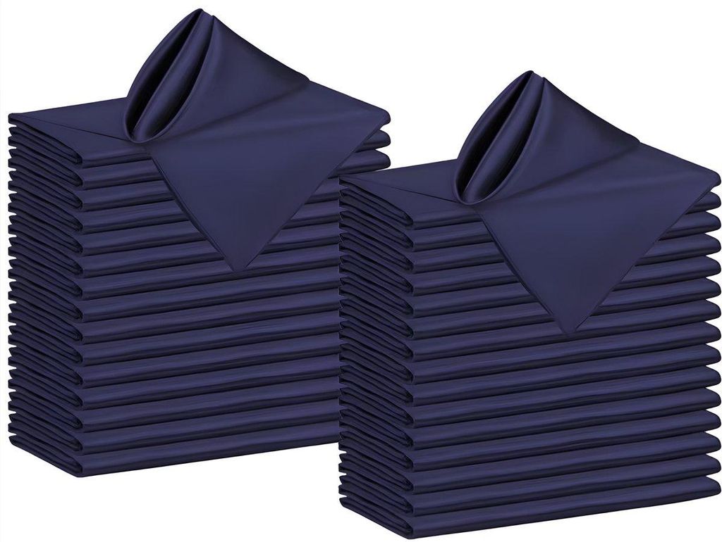 Satinsservietten 30 Stück – 43x43 cm – Marineblau – Stoffservietten für Dinner, Hochzeit & Party – Restaurantqualität