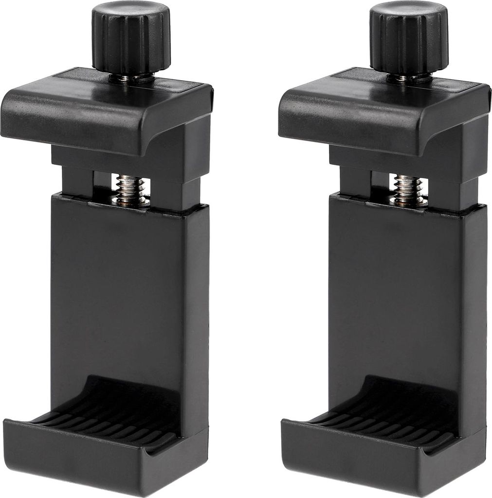 2er Set Verstellbare Smartphone Halterung mit Schraubklemme - 1/4 Zoll Universal Handy Stativadapter (55-105 mm)