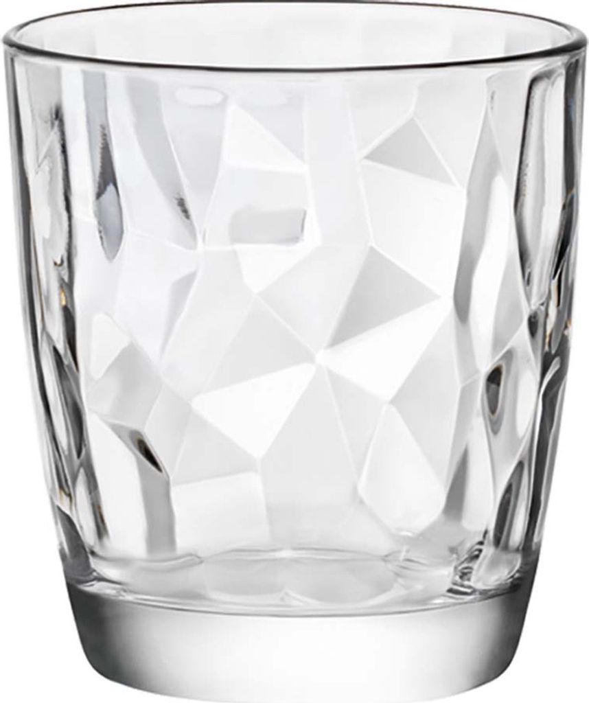 Bormioli Rocco 350200 Diamond Trasparente Trinkglas, Wasserglas, Saftglas, 305ml, Glas, transparent, 6 Stück