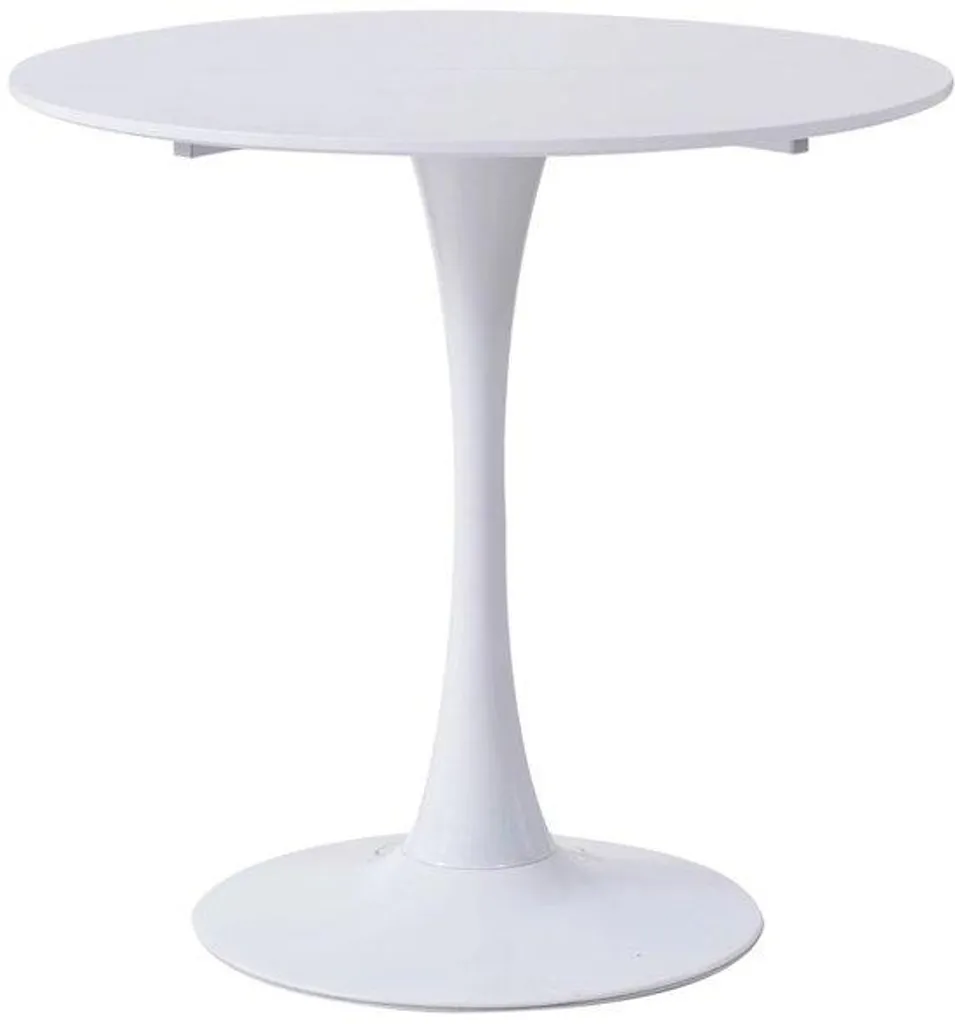Table de cuisine ronde 80 cm blanche pour petit espace moderne