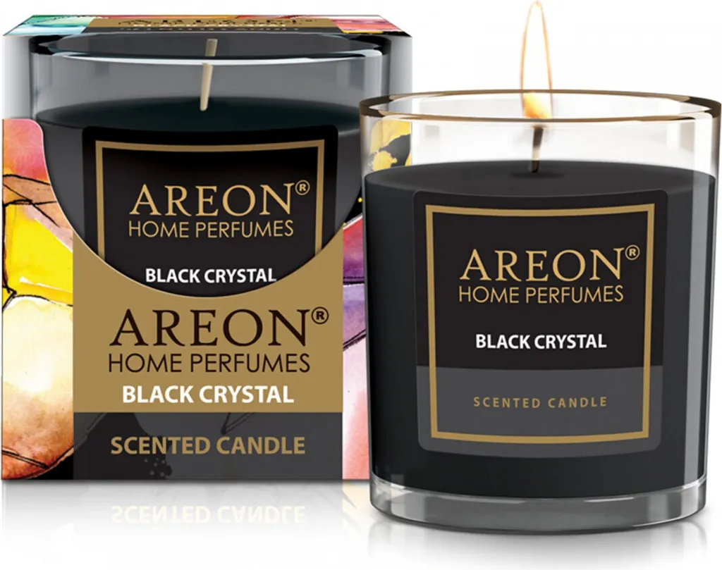 Éliminez les Mauvaises Odeurs : 2 Bougies Black Crystal Areon en Verre
