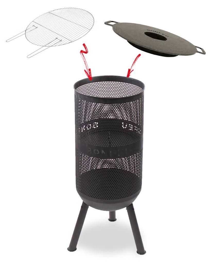 BonFeu BonVes 34 – Schwarzer Feuerkorb Produktbild 