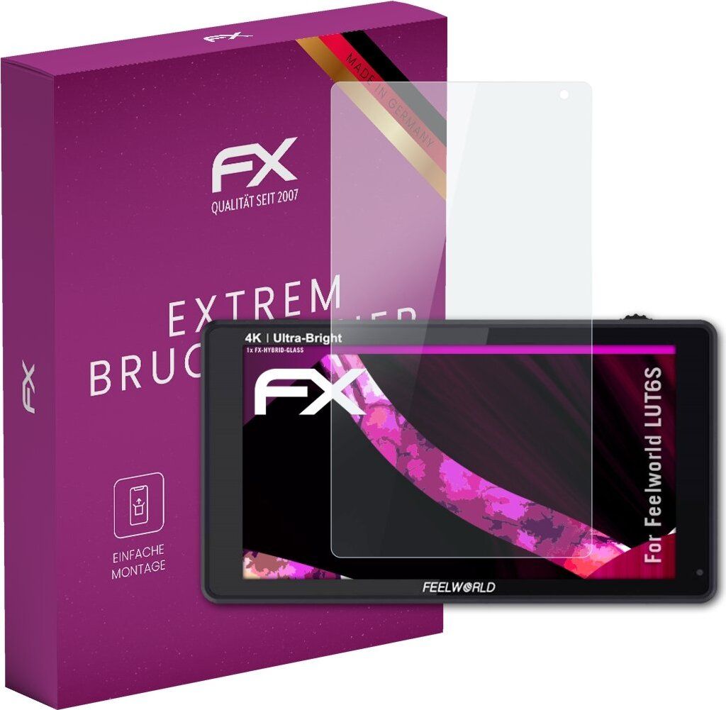 atFoliX FX-Hybrid-Glass Displayfolie kompatibel mit Feelworld LUT6S Glasfolie