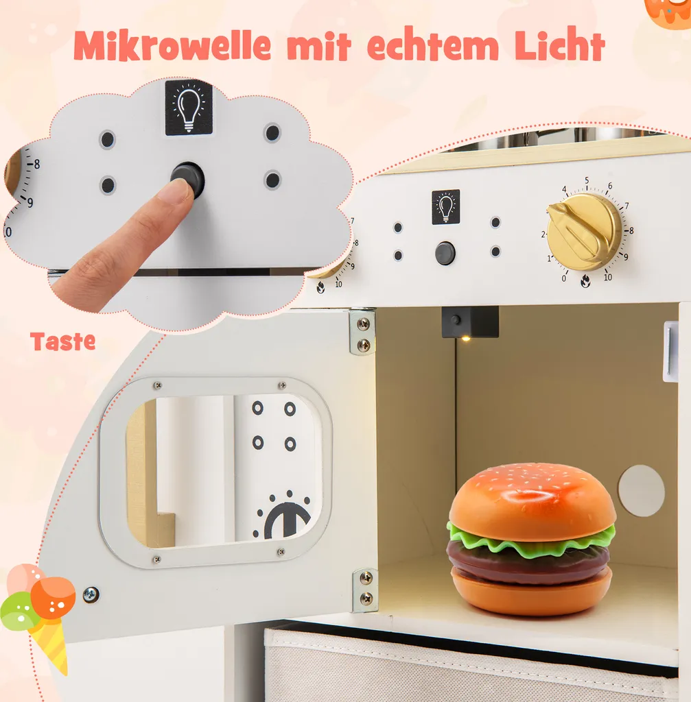Cuisine de Jeu Lumineuse avec Tableau d'écriture et Machine à Glaçons - 5