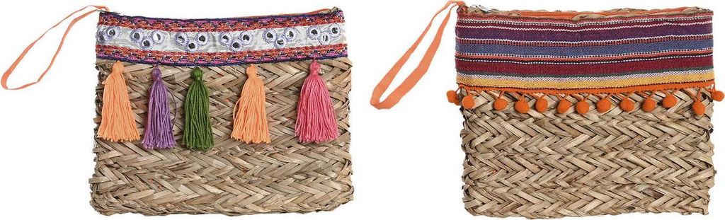 Hippie Handtasche DKD Home Decor Bunt korb (26 x 4 x 20 cm) (2 Stück)