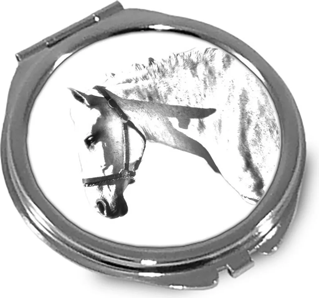 Specchio Tascabile Cavallo Normanno Spagnolo - Art Dog Regalo Personalizzato