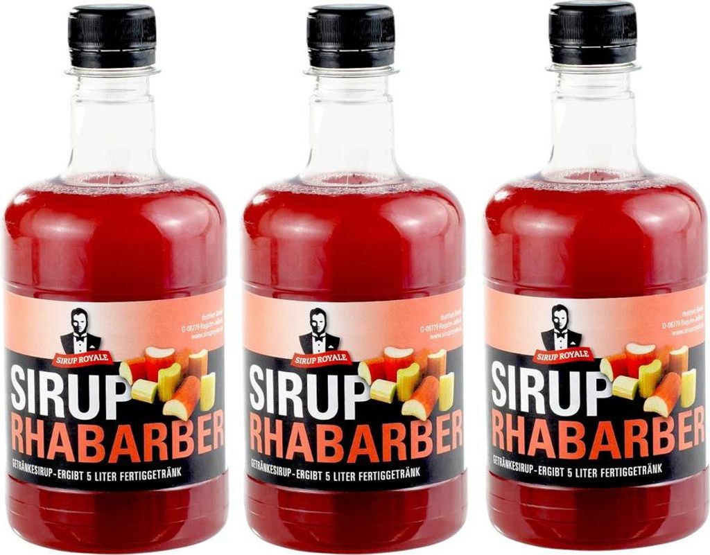 3x Sirup Royale Rhabarber Getränkesirup 0,5L EW Cocktails Produktbild 
