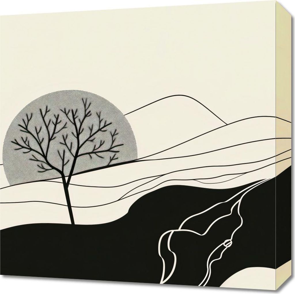 Bild 50x50cm Wellenförmiger Mond