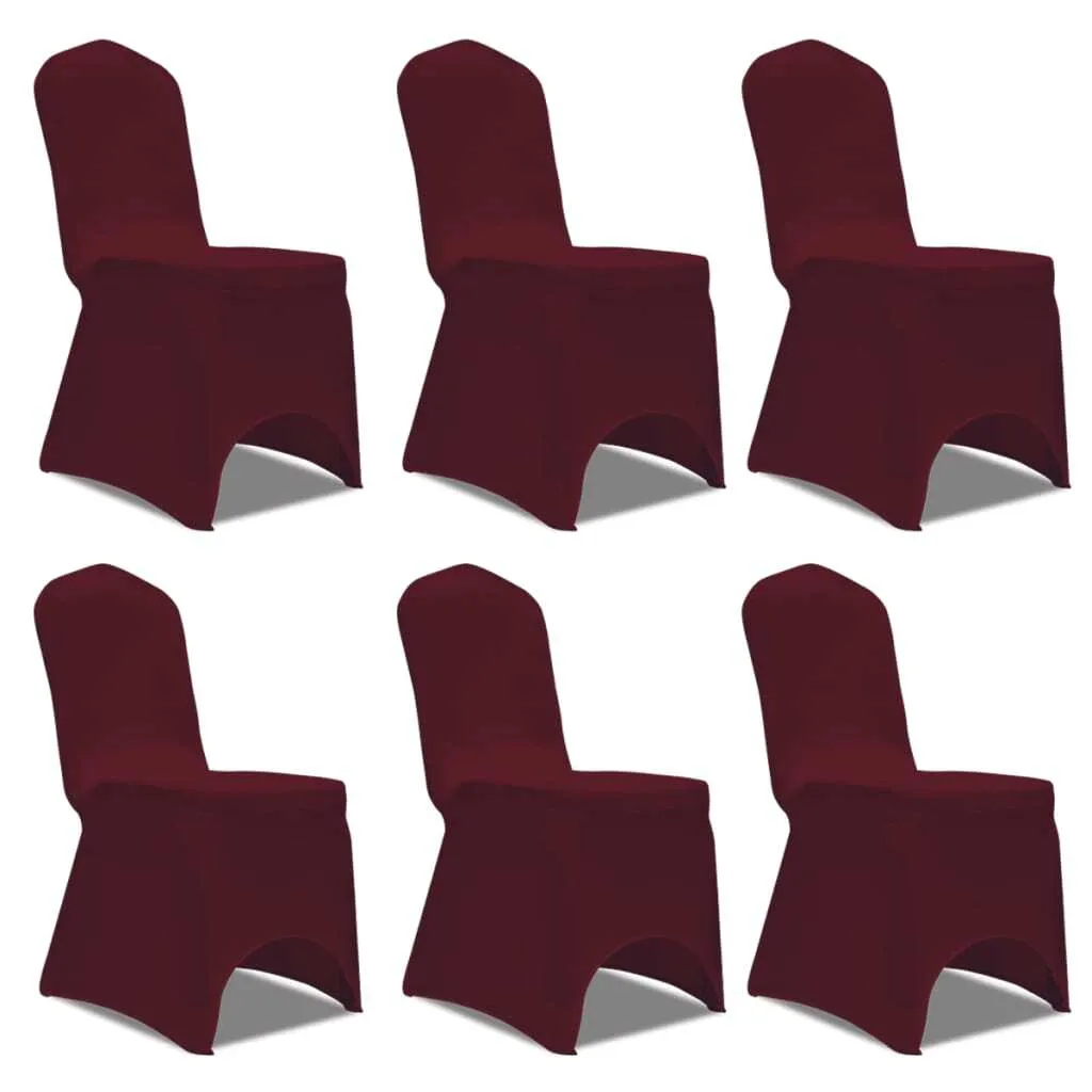 vidaXL Housses de chaises en stretch 12 pcs. Rouge bourgogne 241193