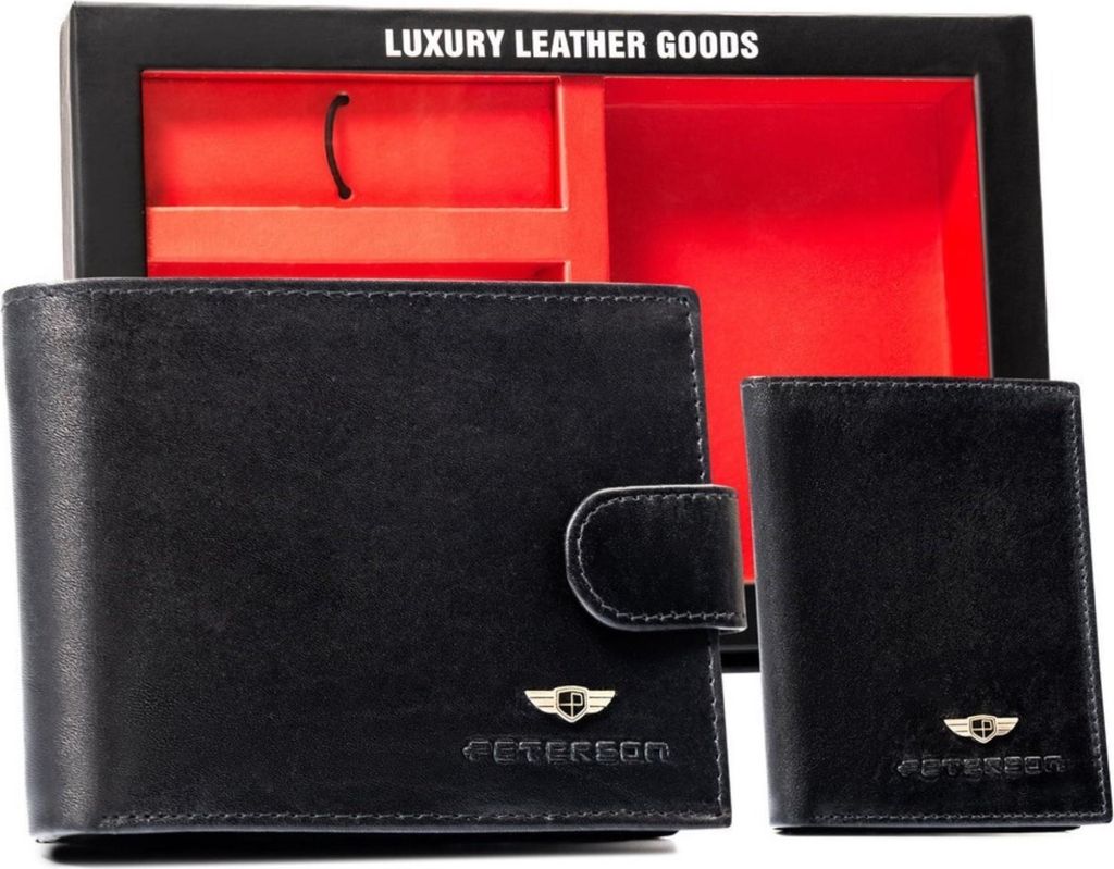 Peterson Portemonnaie-Set mit Schlüsselanhänger Ameer schwarz One size