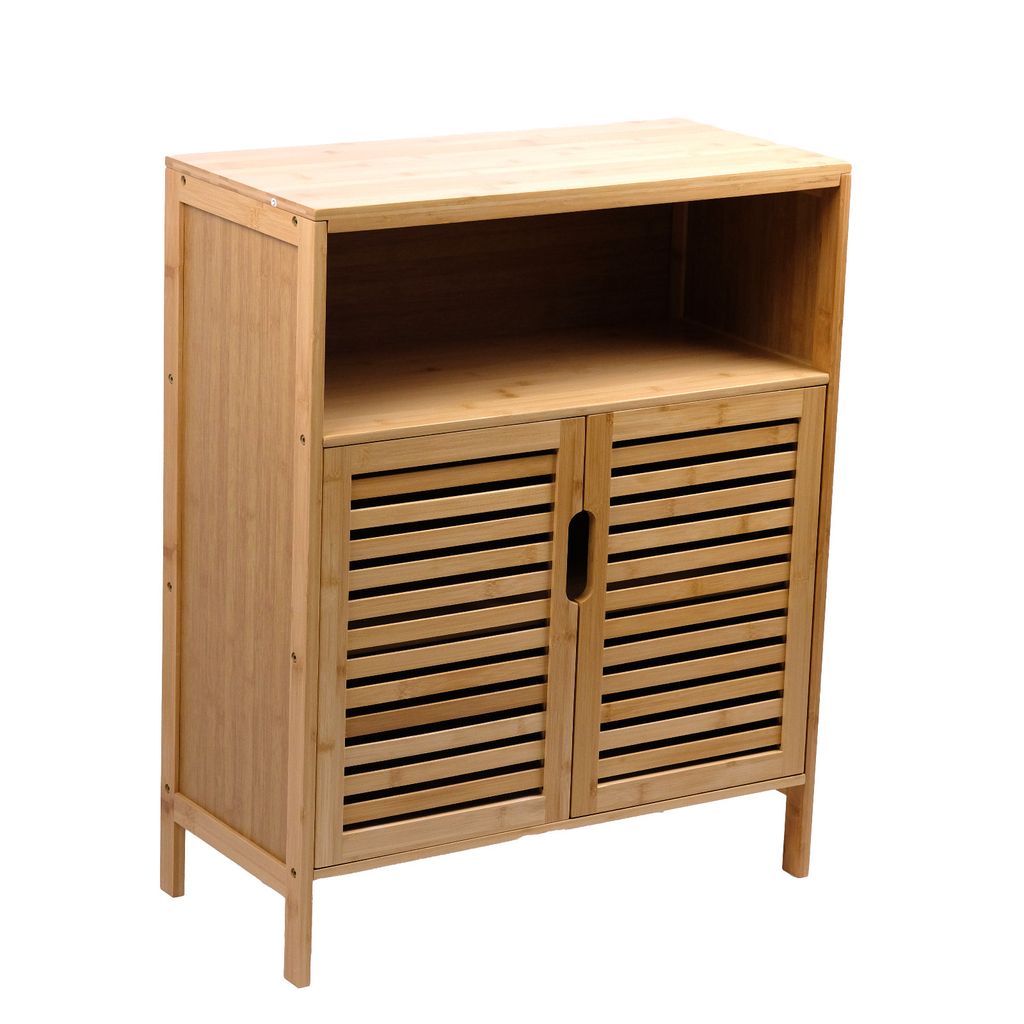 Szafka łazienkowa bambusowa 81x65x31cm Zdjęcie produktu 
