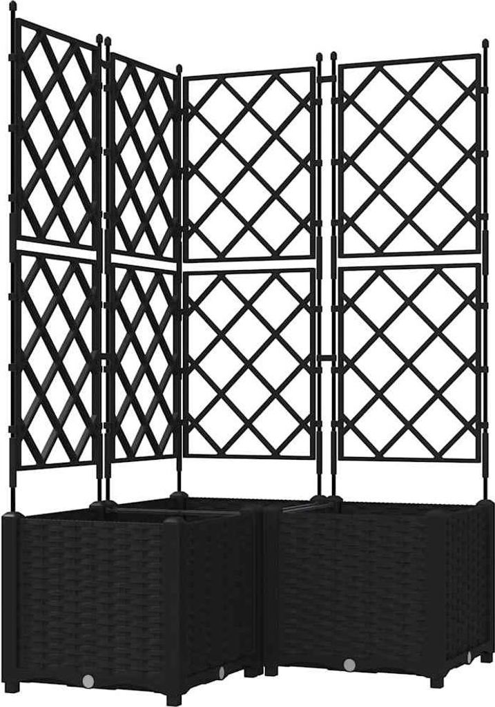 Garten-Pflanzgefäß 3 pcs Schwarz 80 x 80 x 143 cm Kunststoff