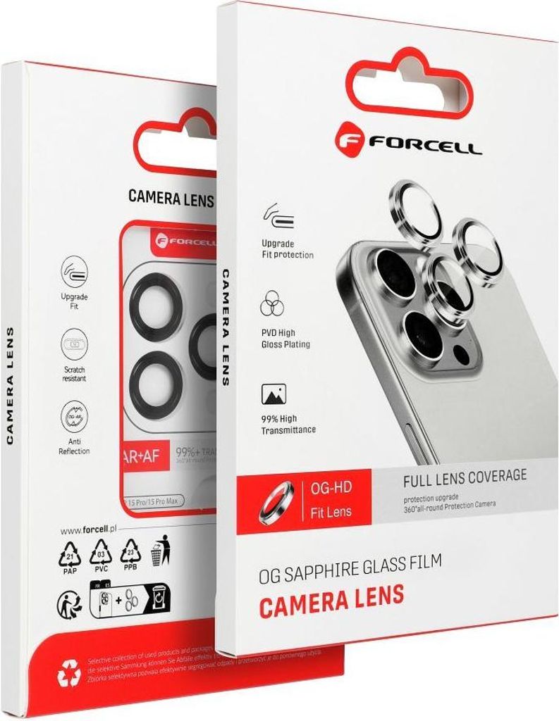 Forcell Premium Camera Lens Tempered Glass - passend für iPhone 14 Pro / 14 Pro Max Space Black