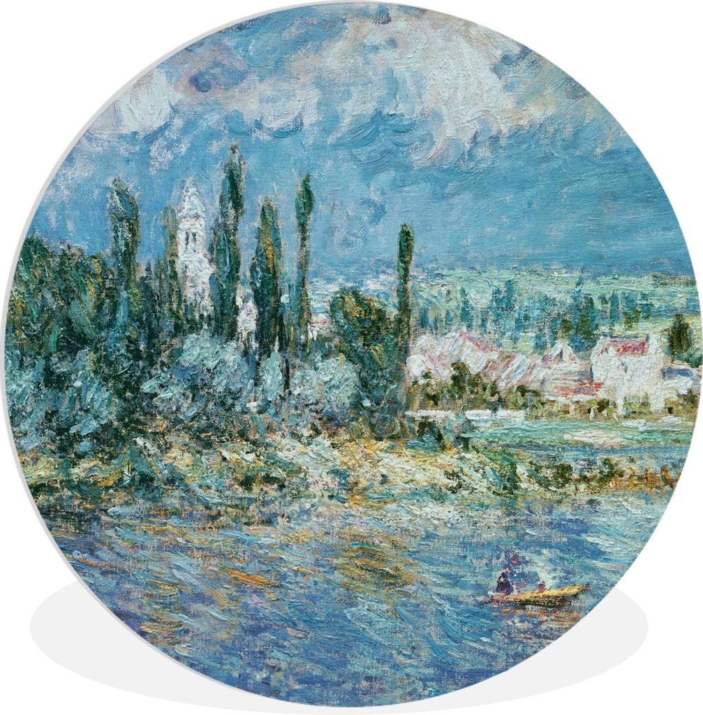 MuchoWow Rundes Wandbild - Runde Bilder Landschaft mit Gewitter - Gemälde von Claude Monet Ø 90 cm Kreis Wanddekoration Kunststoff - Wandkreis ...