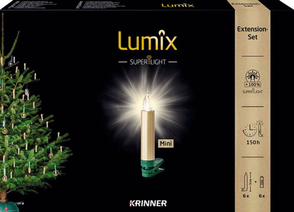6er-Set kabellose LED Weihnachtsbaumkerzen Erweiterungs-Set Produktbild 