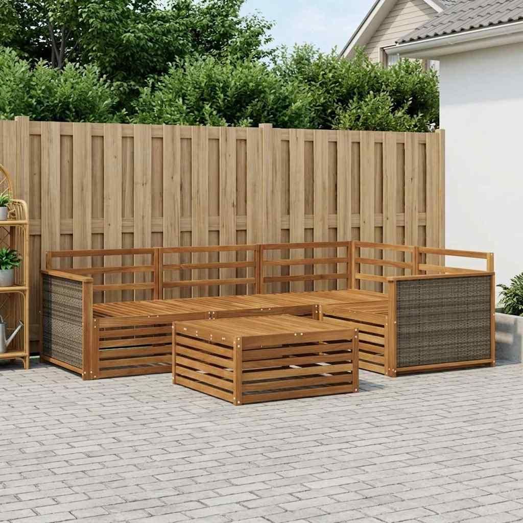 Möbel Outdoor-Sofagarnitur 5 pcs Natur Massivholz AkazieGartensofas - Gartensofas c1250