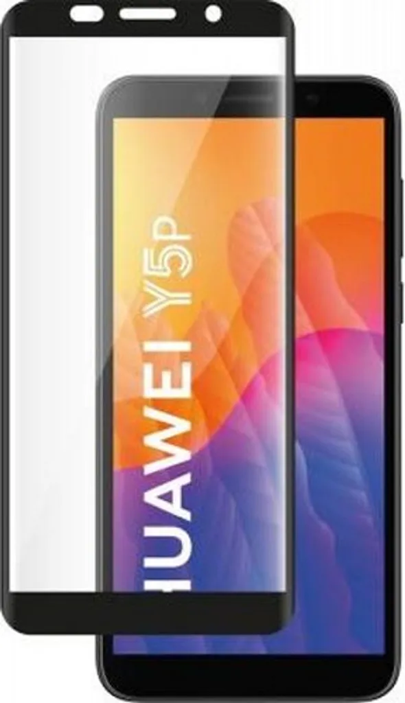 BigBen Connected, protezione dello schermo in vetro 2.5D oleorepellente per Huawei Y5P, nero trasparente
