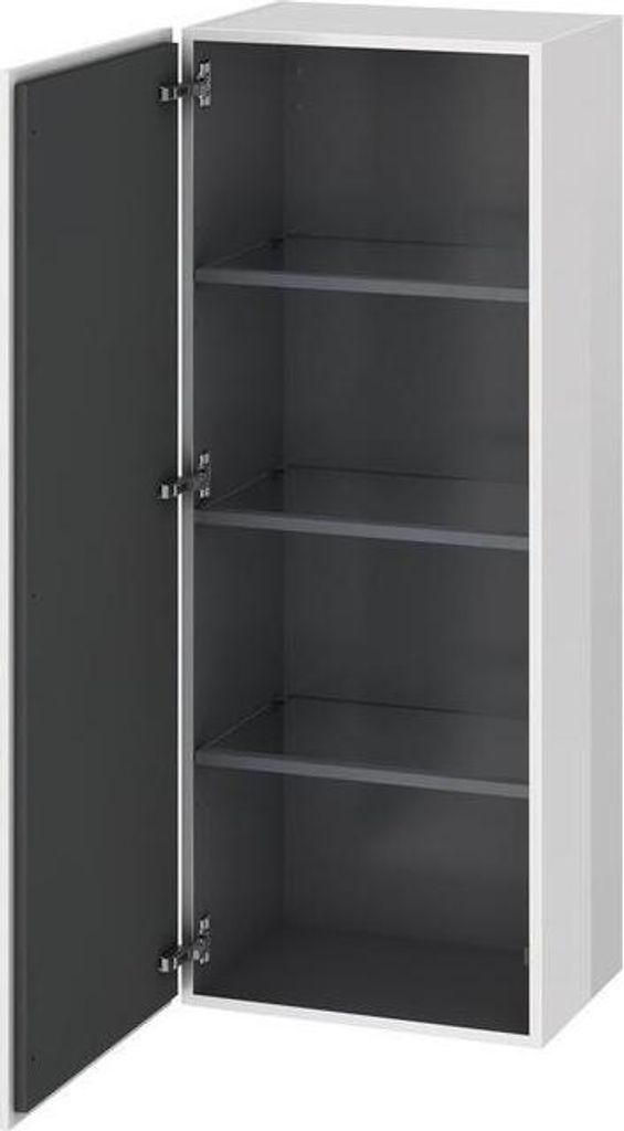 Halbhochschrank L-CUBE 500x363x1320mm Ans rechts weiß supermatt Anschlag rechts weiß supermatt