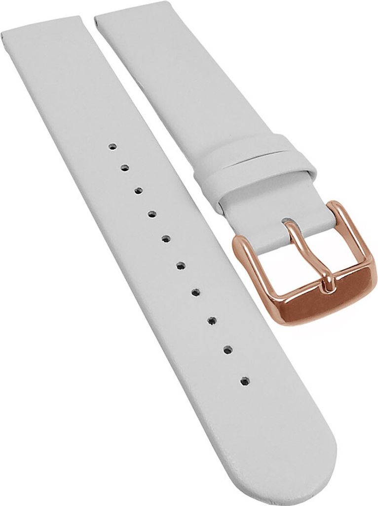 Minott Vegan Uhrenarmband Apfelfaser weiß wasserabweisend abriebfest, Stegbreite:14mm, Schließe:Roséfarben