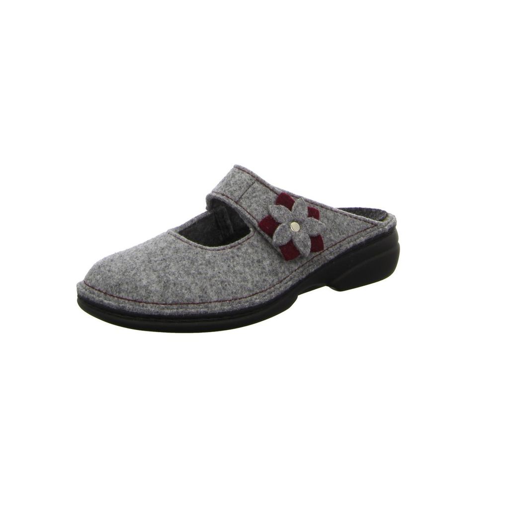 Finn Comfort, Arlberg, Damen, Hausschuh, Lightgrey/Cassis, NEU - Haus - hüttenschuhe Damen Hausschuhe, Grau