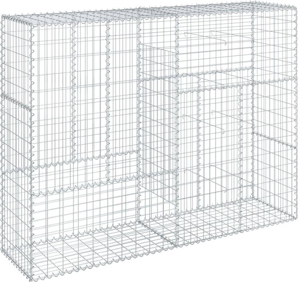 vidaXL Gabione mit Deckel 200x50x150 cm Verzinktes Eisen