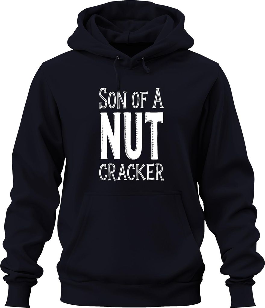 SON OF A NUT CRACKER Weihnachten Nussknacker lustig Geschenkidee Uni Hoodie Kapuzenpullover, Navy, S