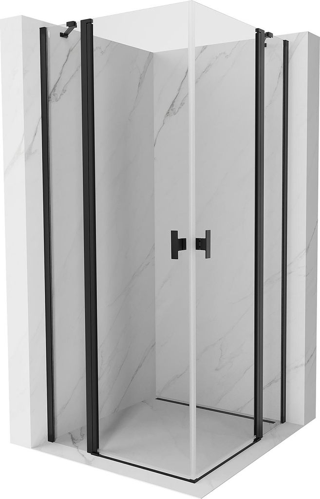 Mexen Mist Duo Duschkabine Schwingtür 100 x 100 cm, transparent, schwarz - 8A4-100-100-70-00
