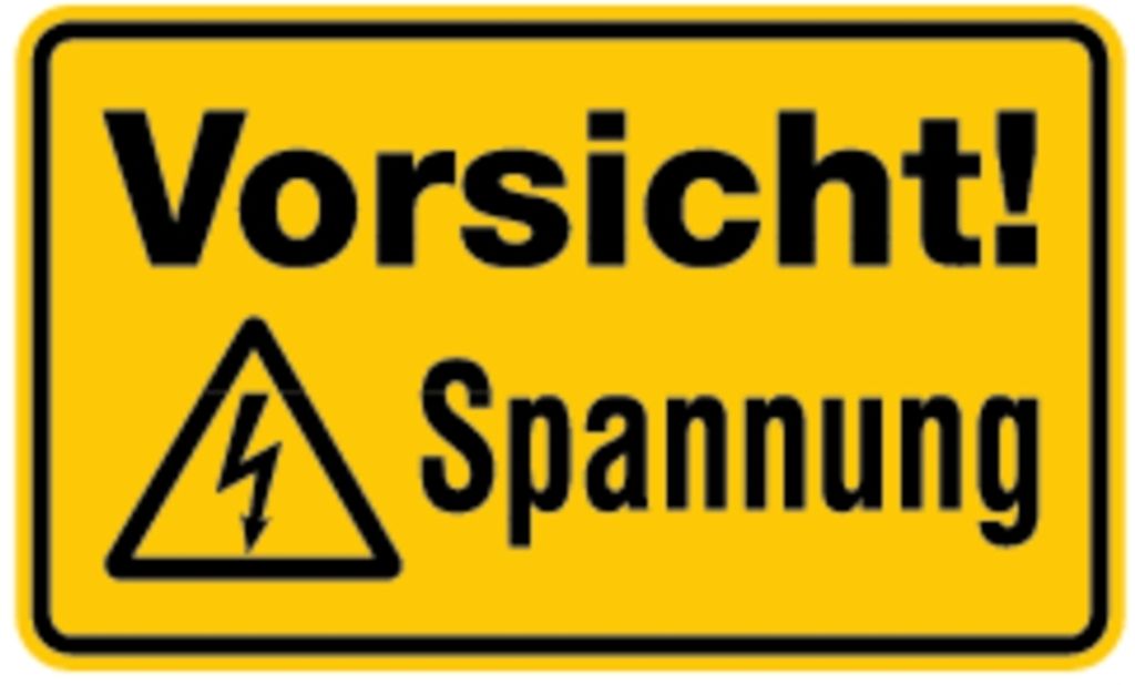 Aufkleber "Vorsicht Spannung" 120x200mm