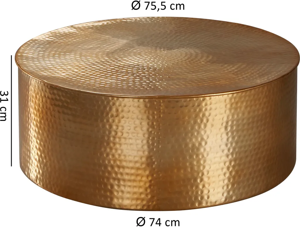 Petite table basse dorée RAHI 75cm - Gain de place et design aluminium - 3
