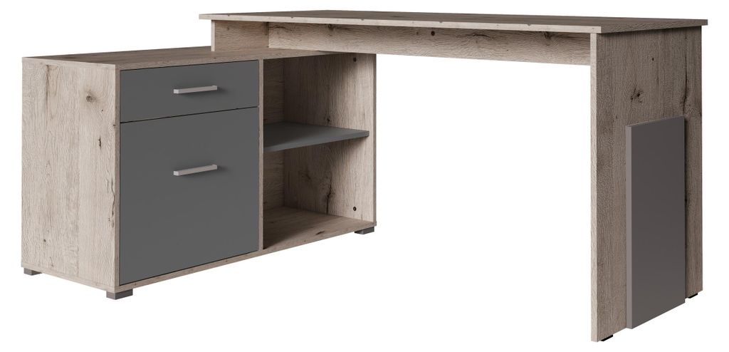 Masseno Schreibtisch GARDA 167,5x110x76 cm Bürotisch Computertisch, Braun