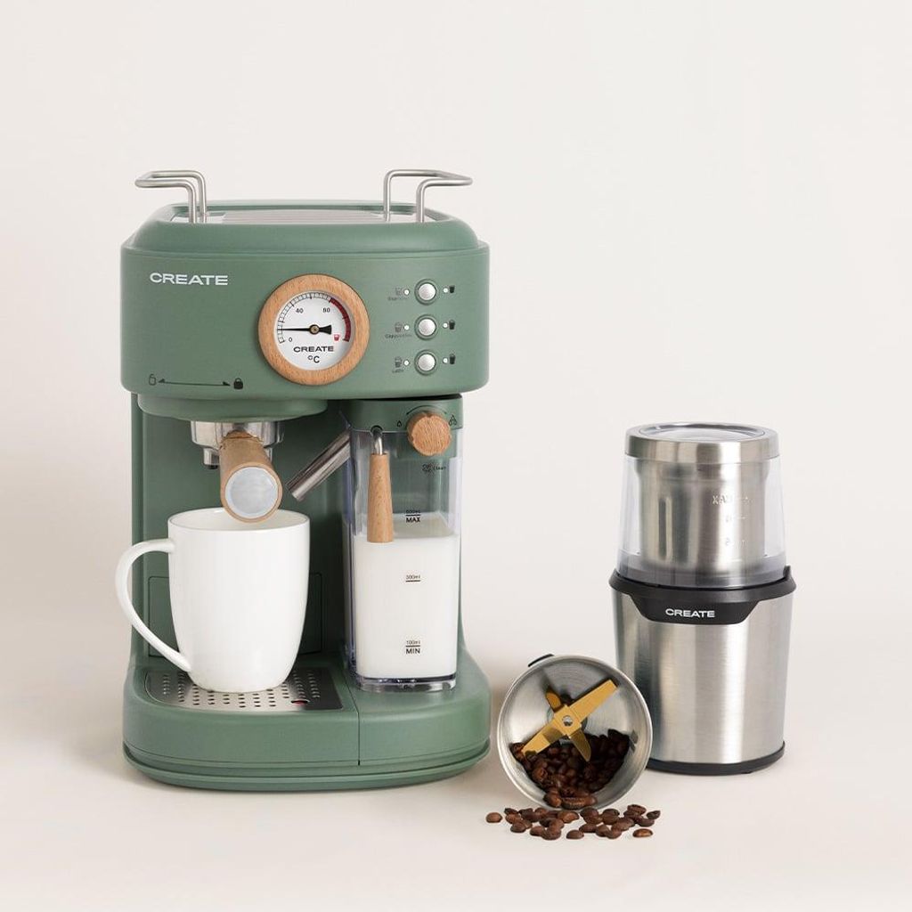 Pack THERA RETRO PRO Halbautomatische Espresso-Kaffeemaschine + MILL PRO Kaffee- und Gewürzmühle