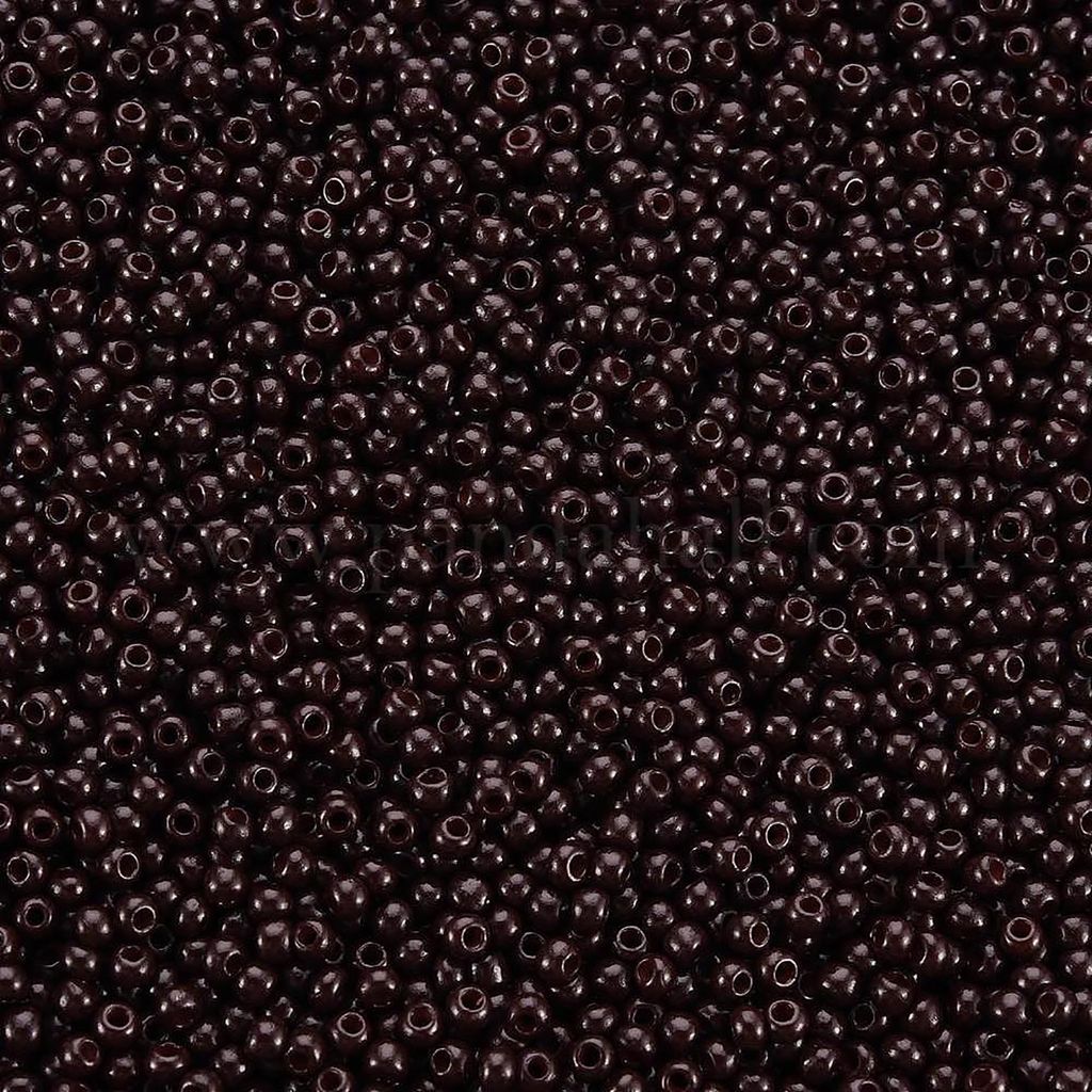 50g Rocailles Glasperlen ca. 2,3x1,5mm 1mm Bohrung Perlen Schmuck Farbwahl, Farbe:schokobraun