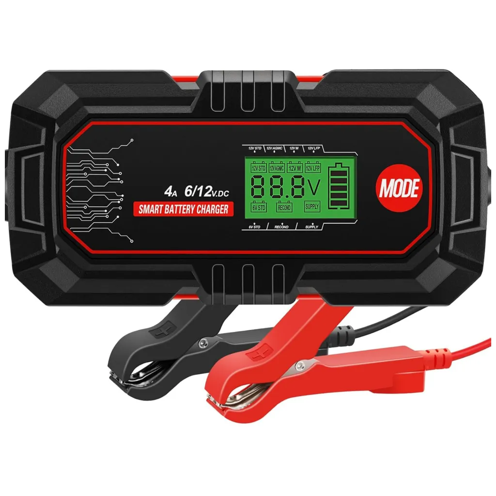 Chargeur de batterie automatique 6V/12V Tooluck avec écran LCD 4A