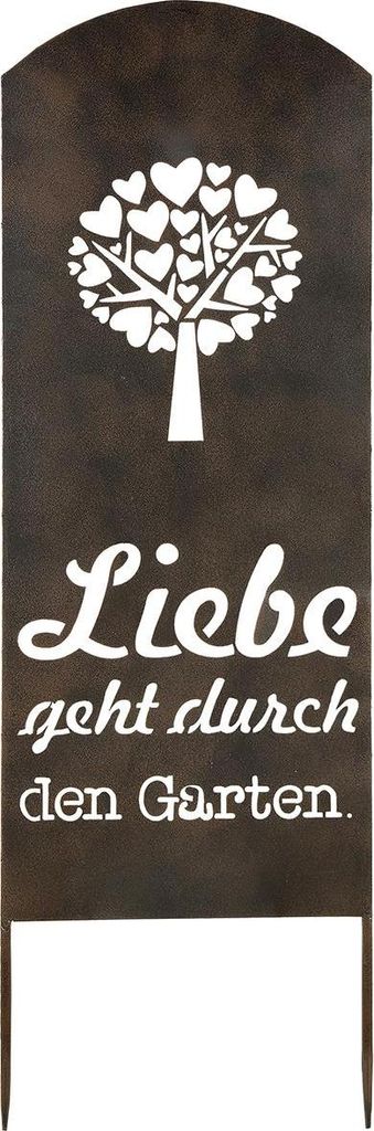 Gilde Gartenstecker mit Weisheit und Herzbaum "Liebe geht Produktbild 