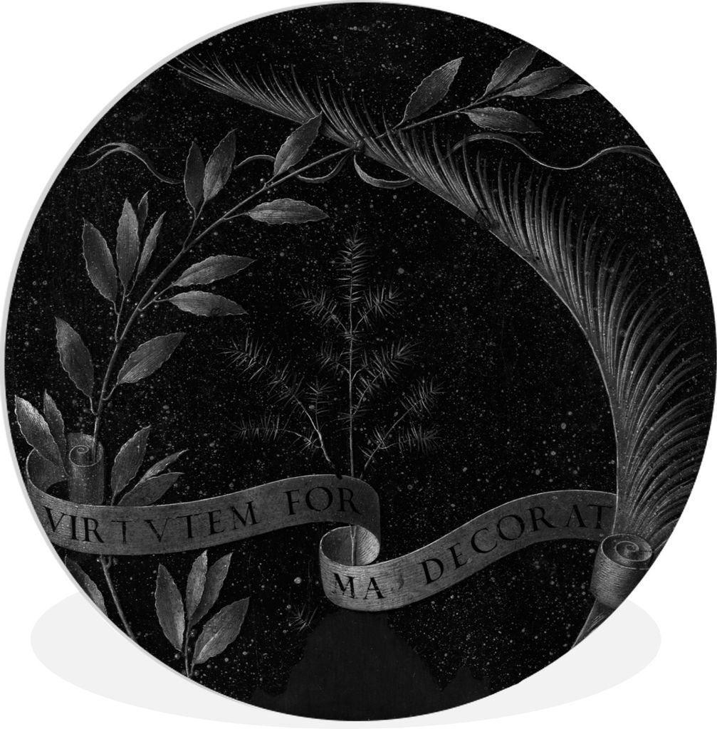 MuchoWow Rundes Wandbild - Runde Bilder Ginevra de' Benci Rückseite - Leonardo da Vinci Ø 60 cm Kreis Wanddekoration Kunststoff - Wandkreis - W...