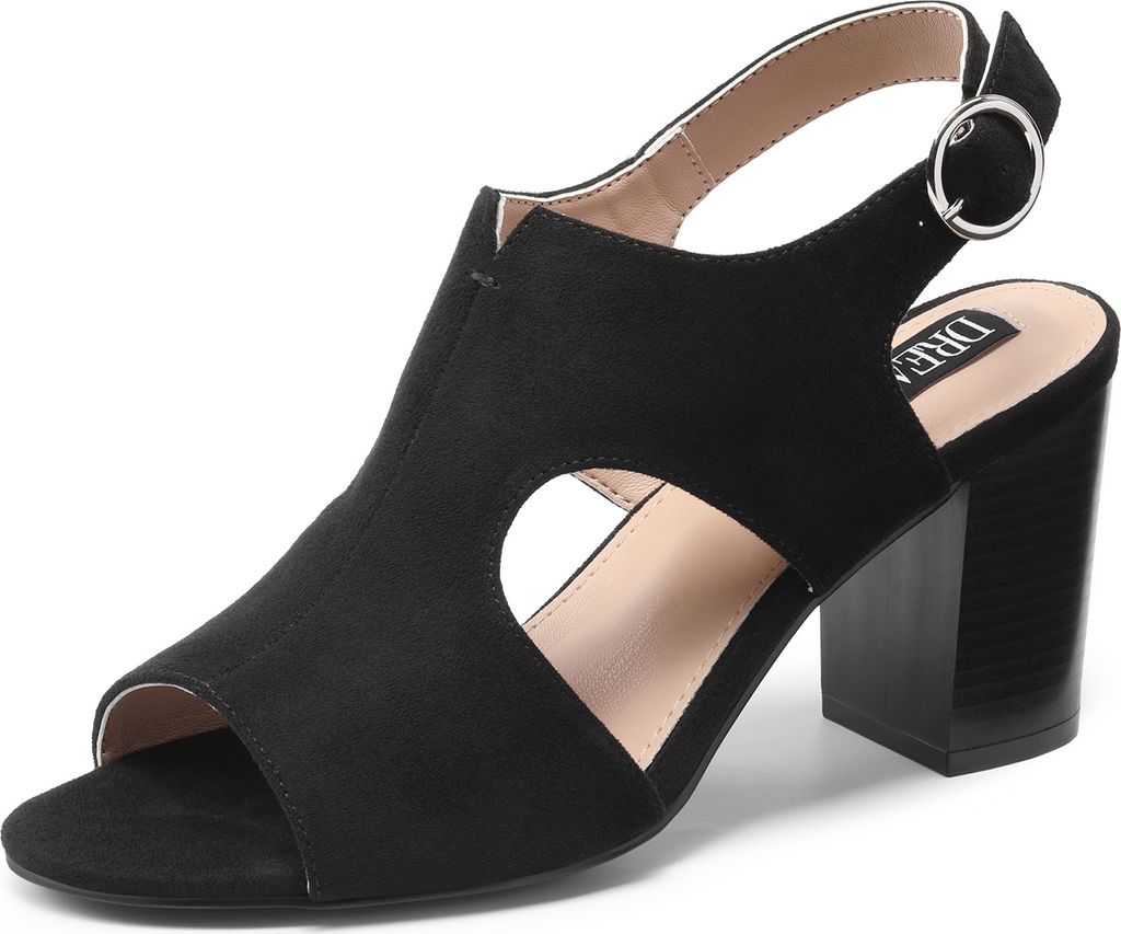 DREAM PAIRS Damen Klassische Pumps Sandalen Sandaletten mit Blockabsatz und Riemchen,Farbe:SCHWARZ,Größe:40