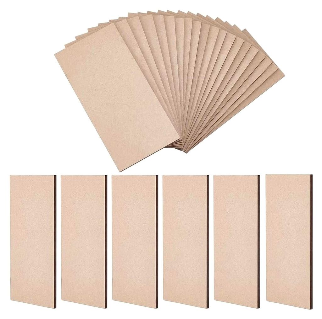 20 Stück Mini Rechteck MDF Holzsockel 5x10 cm Unlackierte Leere Holzrechtecke für Bastelarbeiten