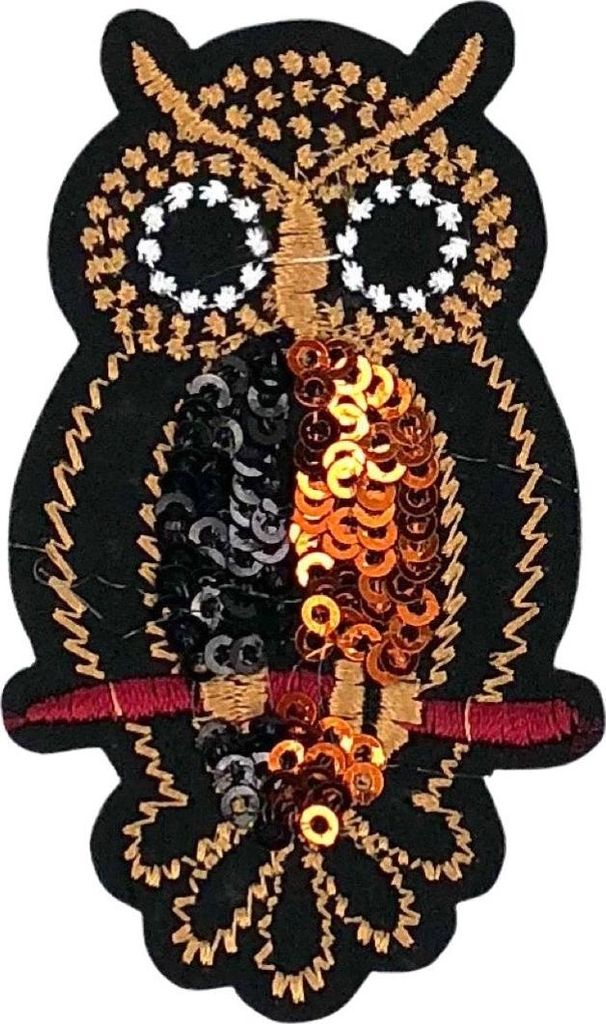 Eulen-Pailletten-Emblem-Aufnäher zum Aufbügeln