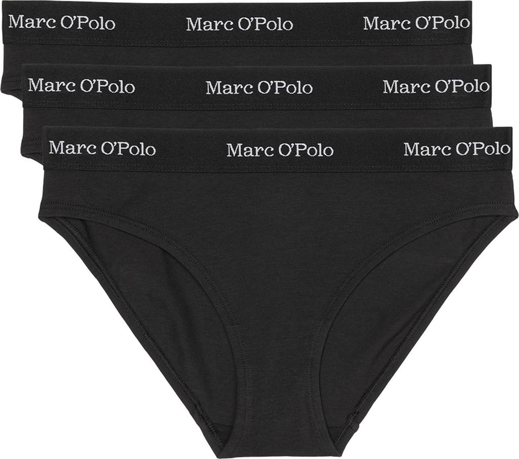 Marc O'Polo Damen Slip 3-Pack Essentials - Schwarz - Größe S