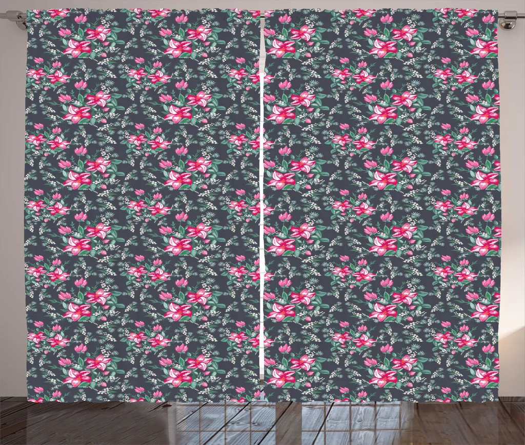 Tenda Lavabile ABAKUHAUS 280x175 cm: Fiori Rustici per la Famiglia
