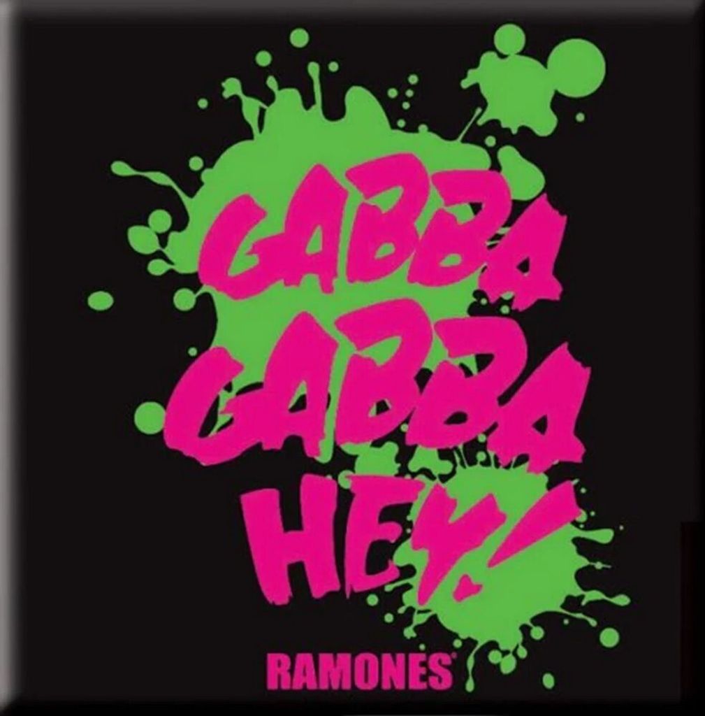 Ramones - Kühlschrank-Magnet "Gabba, Gabba, Hey!" RO7926 (Einheitsgröße) (Schwarz/Pink/Grün)