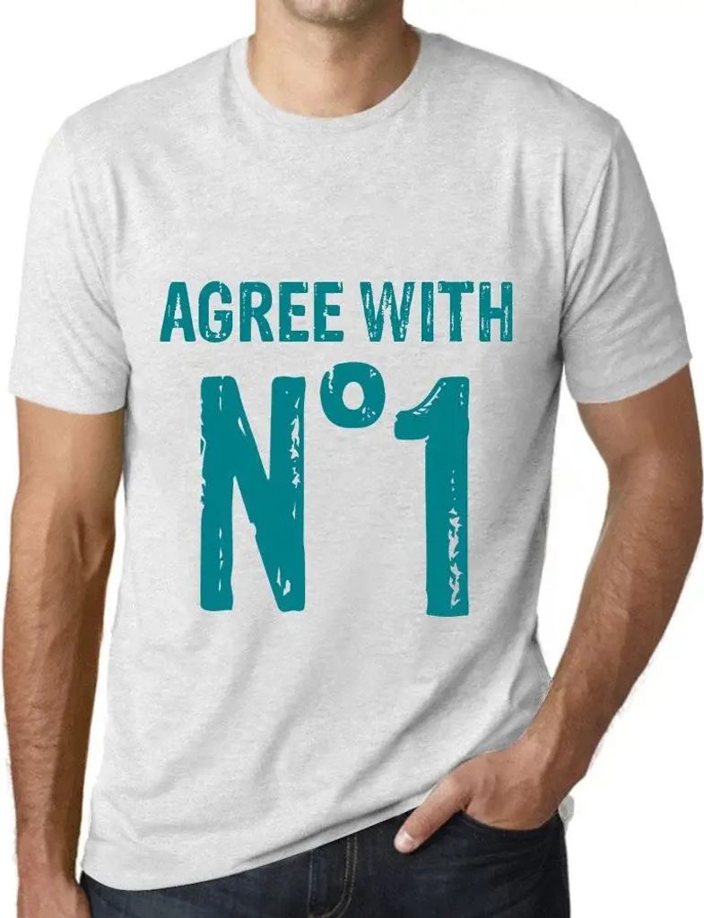 Herren Grafik T-Shirt Stimme mit Nr 1 überein – Agree With No 1 – Öko-Verantwortlich Vintage Jahrgang Kurzarm Lustige Druck Geburtstag Gesche...