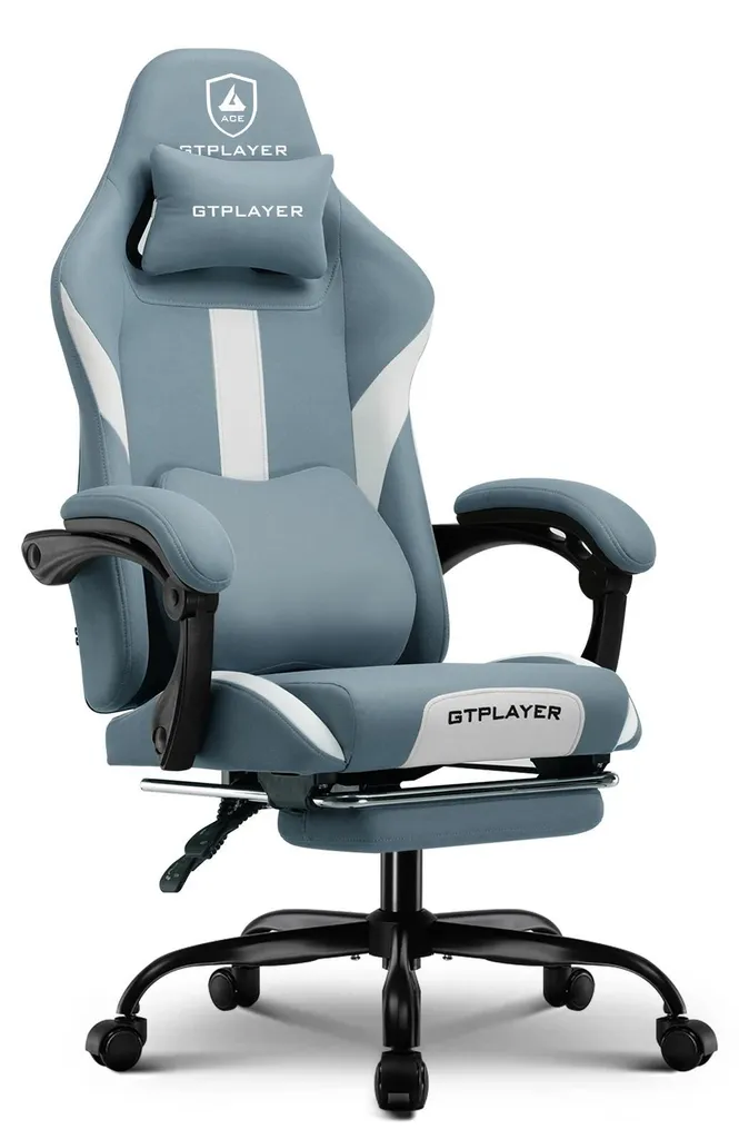 Fauteuil gaming ergonomique bleu série G-Pro avec réglages multiples