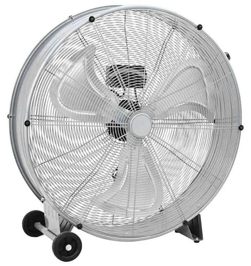 Industrieller Trommellüfter - Bodenventilator - 3 Geschwindigkeiten - Schwerer Stahl-Aluminium-Rahmen - Neigbar einstellbar - Mit stabilem Standfu...
