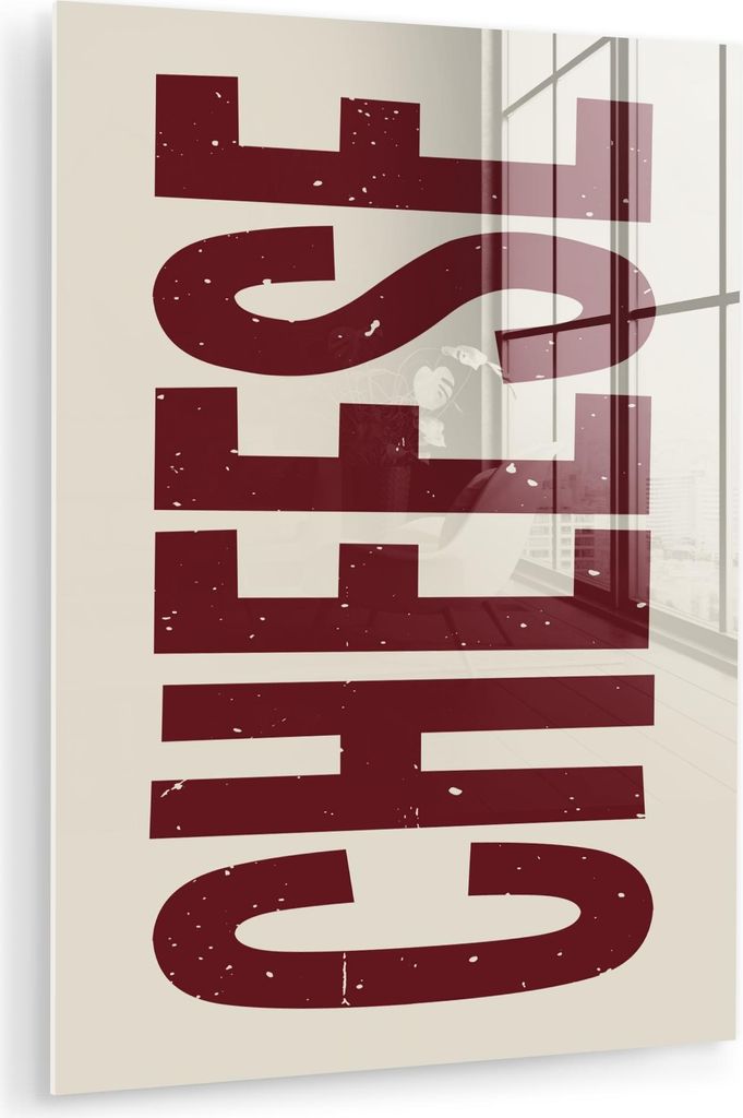 MuchoWow Glasbilder - Bilder auf Wandbild - Foto auf Glas Vintage - Rot - Dekoration - Japanisch 30x40 cm Wanddekoration aus Glas - Acrylglasbild -...