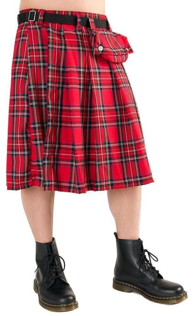 Black Pistol Schottenrock - Short Kilt Tartan Rot XXL Produktbild 