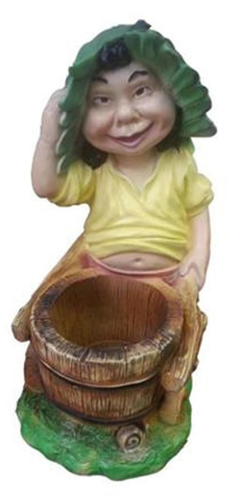 Hässlige Garten Gnom Figur Ganze 48cm zum Verunstalten des eigenen Gartens Neu